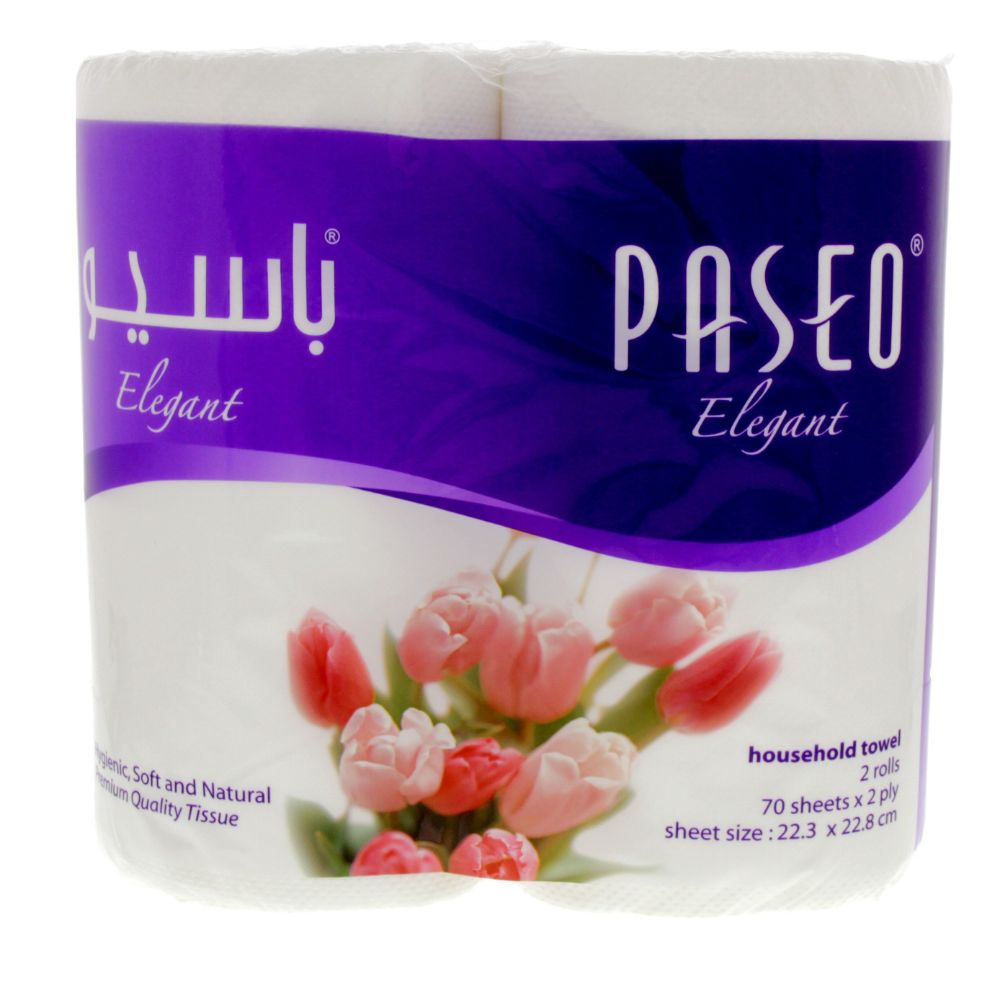 Paseo Kitchen Towel 2Ply 70'sheets (Pack of 2 - Total 48 Rolls) - Billjumla.com