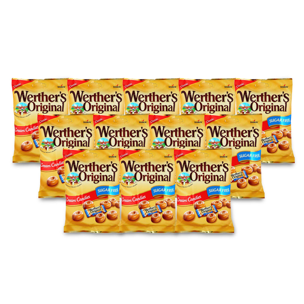 Storck Werthers Original Cream Candy Sugar Free Pouch 70g - (Pack of 6)
