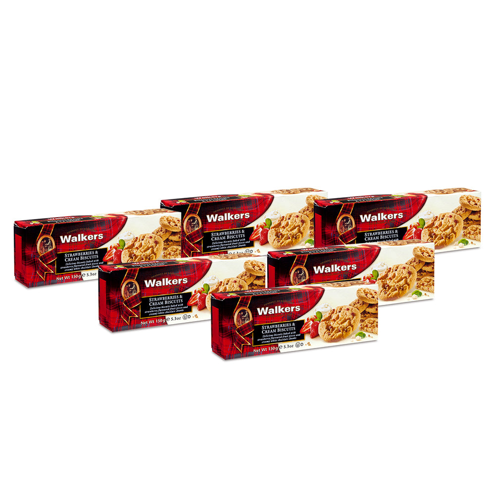 والكرز - بسكويت بنكهة الفراولة والكريمة 150 غ - (عبوة من 6 قطع)