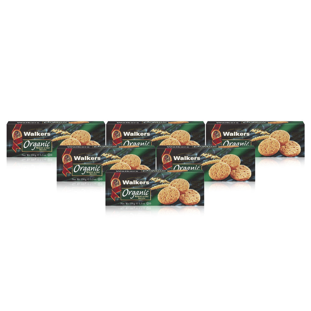 Walkers Shortbread Organic Wheat and Oats Biscuits 150g - (Pack of 6)
