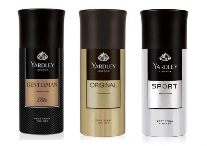 Yardley Body Spray For Men 150 ml - Elite + Original+ Sport Free