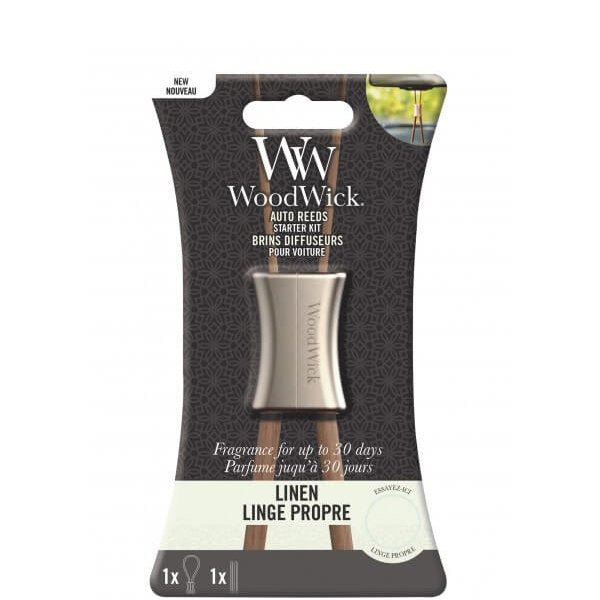Woodwick Auto Reed Starter Kit - Linen (حزمة 2)