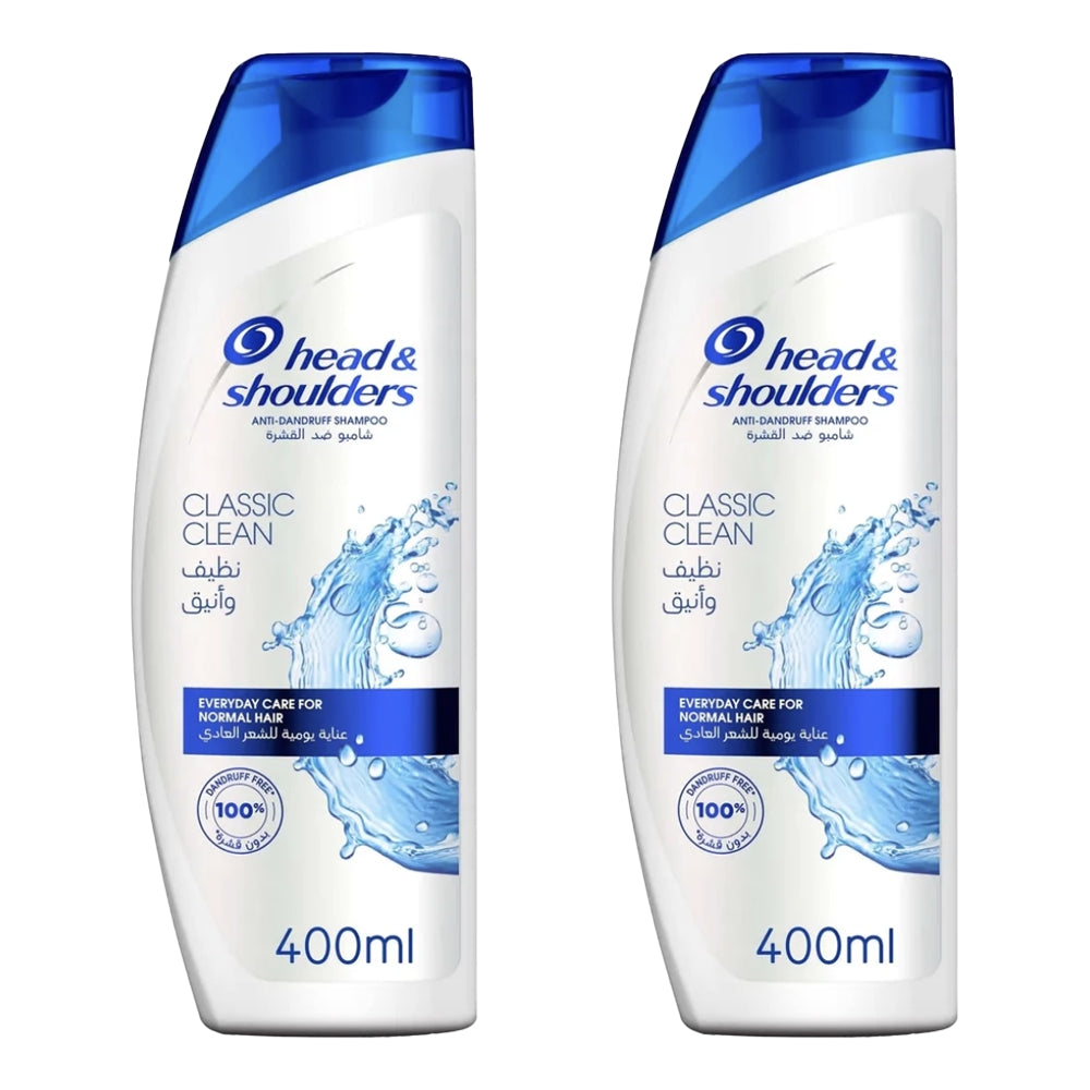 شامبو هيد آند شولدرز ضد القشرة نظيف وكلاسيكي، ٤٠٠ مل (عبوة من قطعتين)