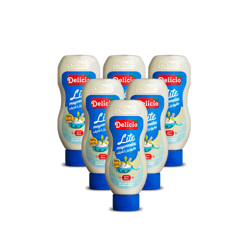 Delicio Lite Mayonnaise Pet Bottle 500ml (حزمة 6)