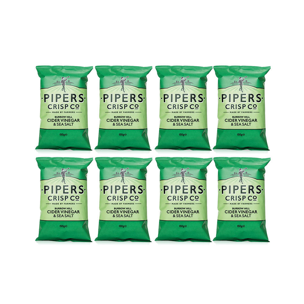 Pipers Crisps Cider Vinegar 150g Regular - (Pack Of 8 Pieces)