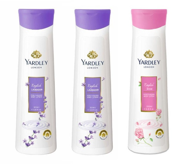 Yardley Body Lotion 200ml - 2 English Lavender + 1 English Rose