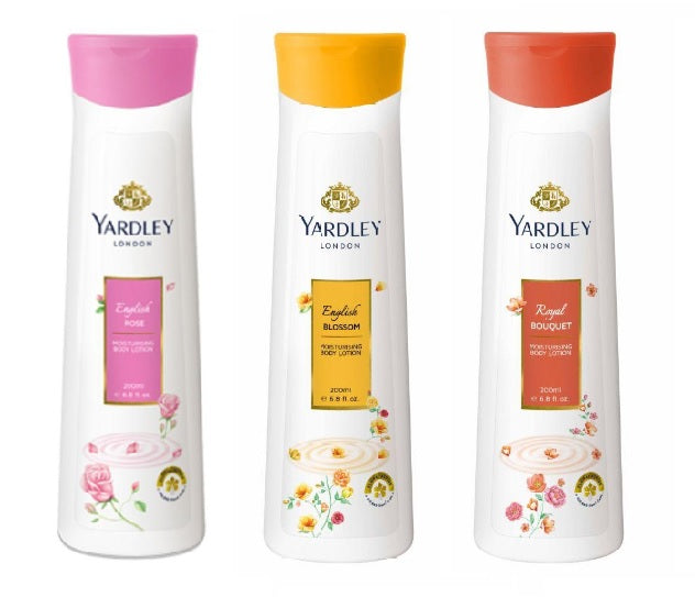 Yardley Body Lotion 200ml - English Rose + Blossom + Bouquet Free