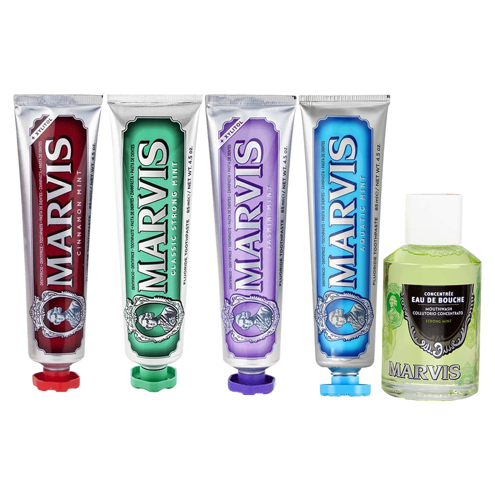 Marvis Assorted Toothpaste And Mouthwash Set - ( Total 5 Pieces)