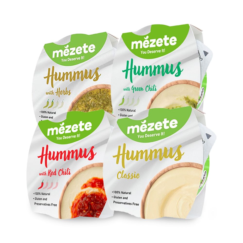 Mezete Hummus Assorted 215gm - (Pack of 12 pieces) - Billjumla.com