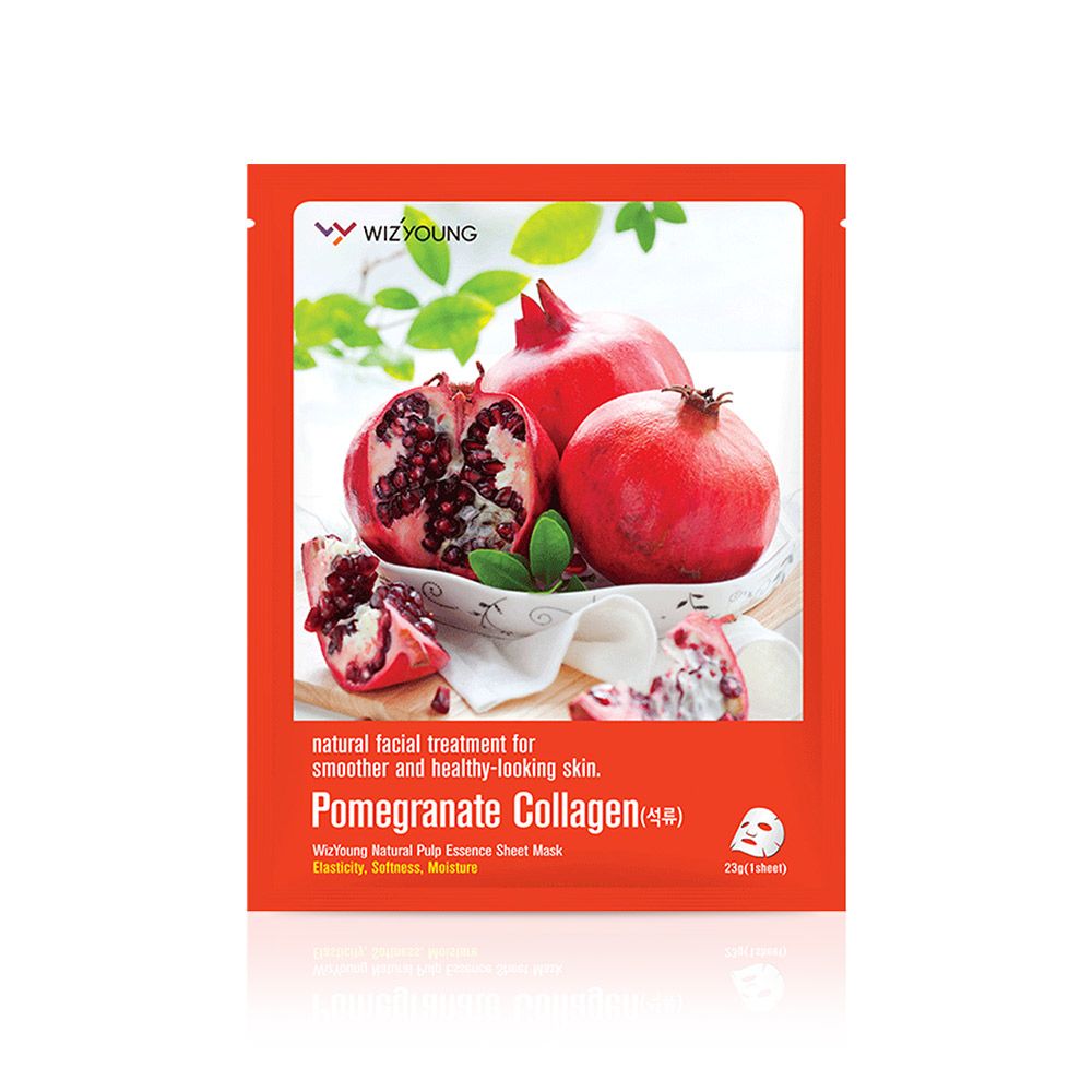 Korean Mask Pomegranate Collagen Essence Face Mask Pack - 1 Sheet (Pack Of 24 Sheets) - Billjumla.com