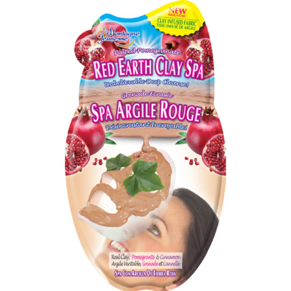 Montagne Jeunesse 7th Heaven Red Earth Clay Spa Sheet Mask - Pack Of 12 Pieces - Billjumla.com
