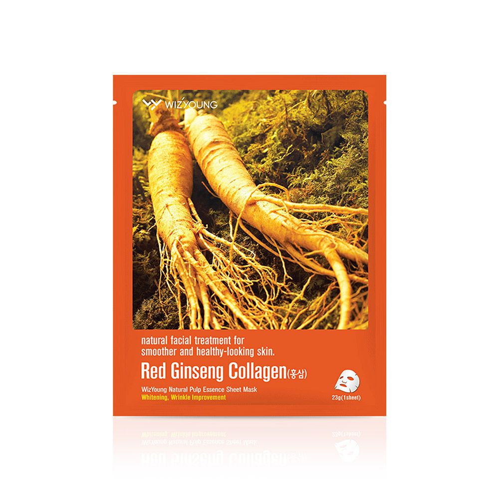 Korean Mask Red Ginseng Collagen Essence Face Mask Pack - 1 Sheet (Pack Of 24 Sheets) - Billjumla.com
