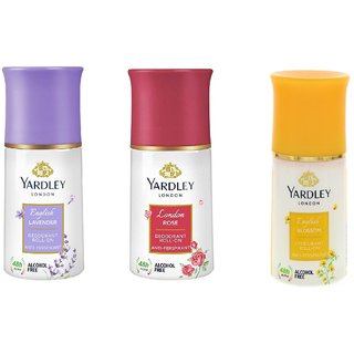 ياردلي - رول اون 50 مل - لافندر إنجليزي + بلوسوم إنجليزي + وردة لندن
