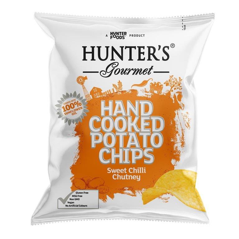 Hunter's Hand Cooked Potato Chips Sweet Chilli Chutney Pouch 40g (Pack of 12)