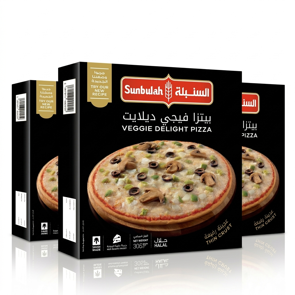 SUNBULAH VEGGIE DELIGHT PIZZA.305 GM (Pack of 3)