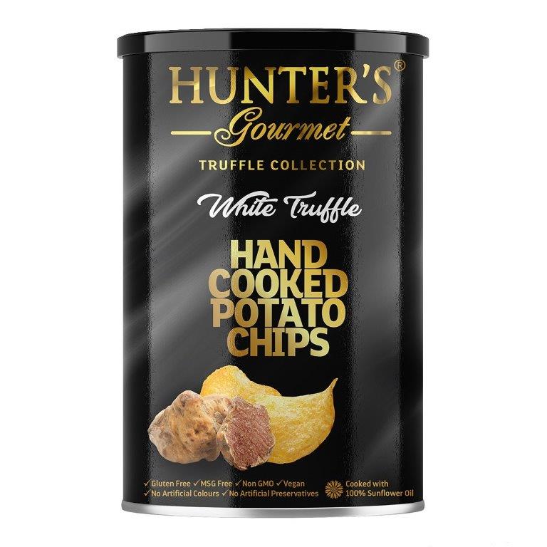 Hunter's Hand Cooked Potato Chips White Truffle 150g Can (Pack of 6)