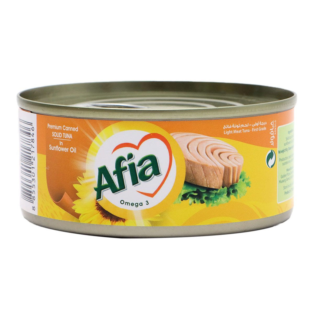 Afia Light Meat Tuna Solid in Sunflower Oil 160g (Pack of 3)