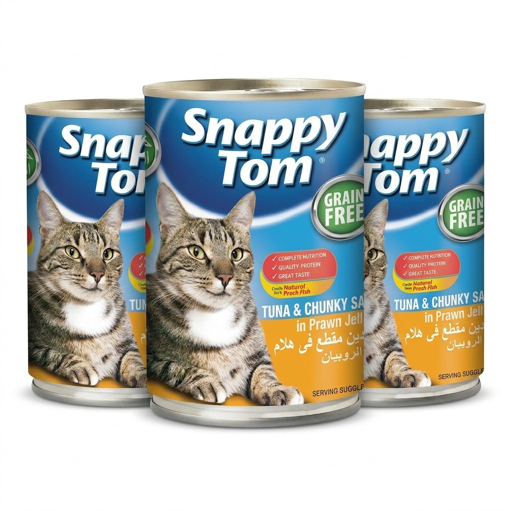 Snappy Tom Tuna & Chunky Sardines In Prawn Jelly 400g (Pack Of 3)