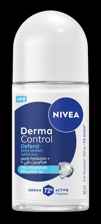 NIVEA FEMALE ROLL ON DERMA CONTROL DEFEND 50ML (Pack of 3)