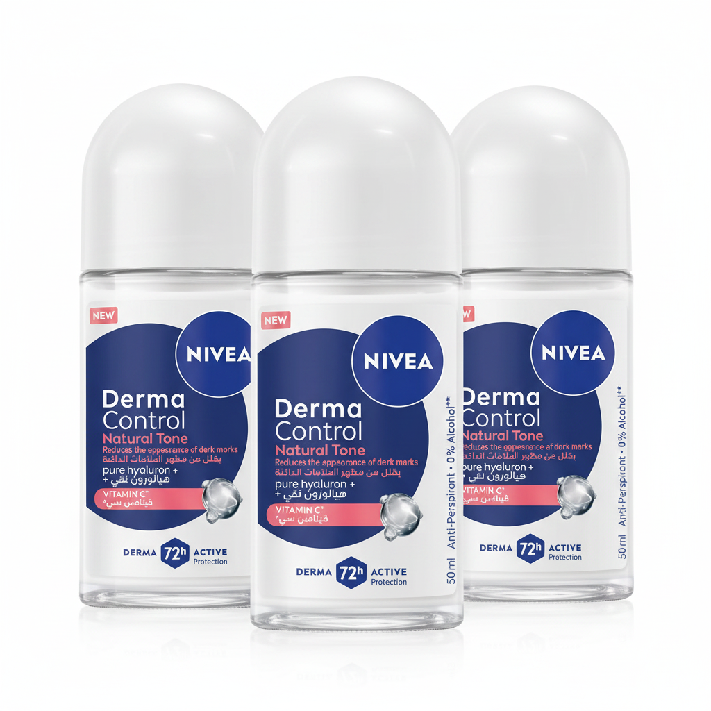 NIVEA FEMALE ROLL ON DERMA CONTROL NAT TONE 50ML (Pack of 3)