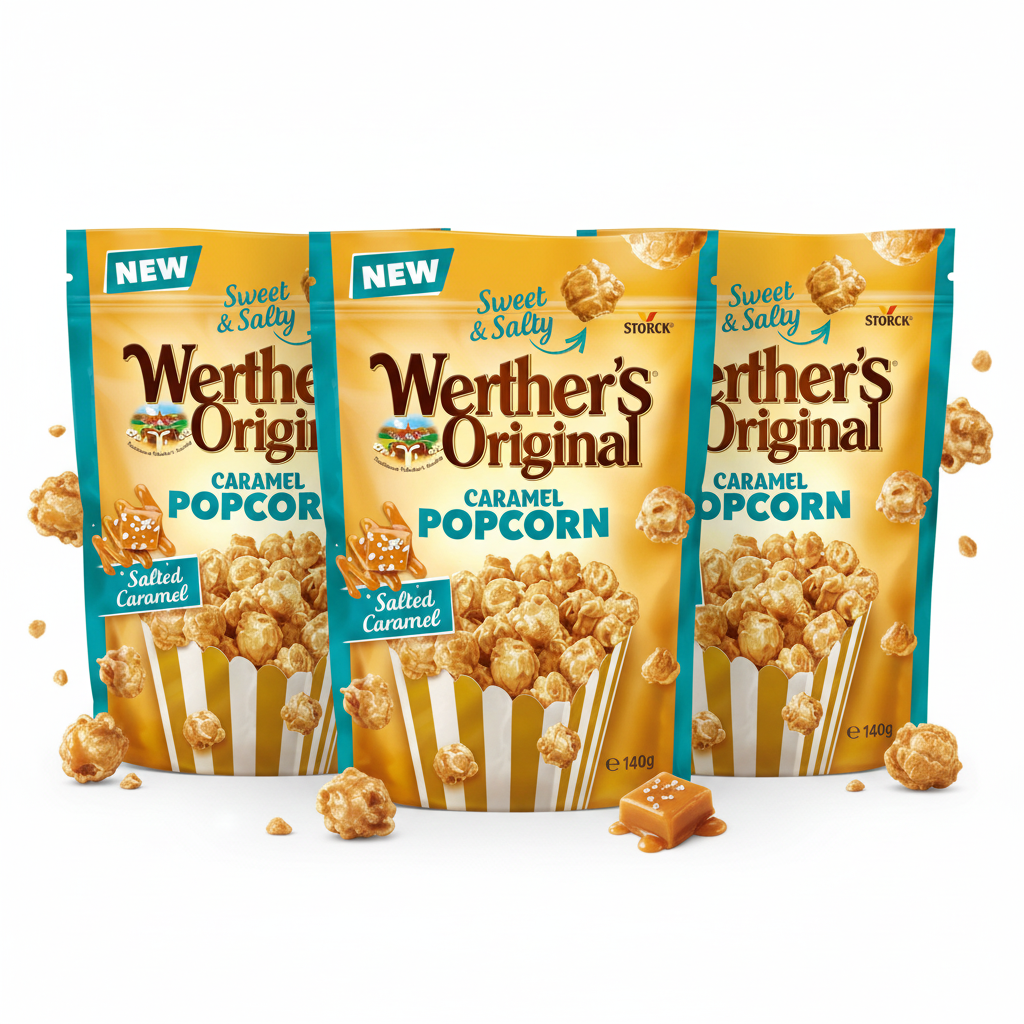 Werthers Orignal Popcorn Salted Caramel 140g (Pack of 3)
