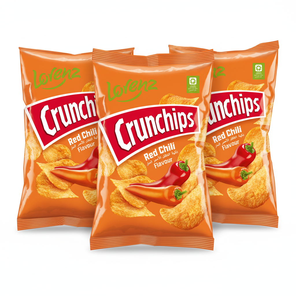 Lorenz Crunchips Red Chili 100G (Pack of 3)