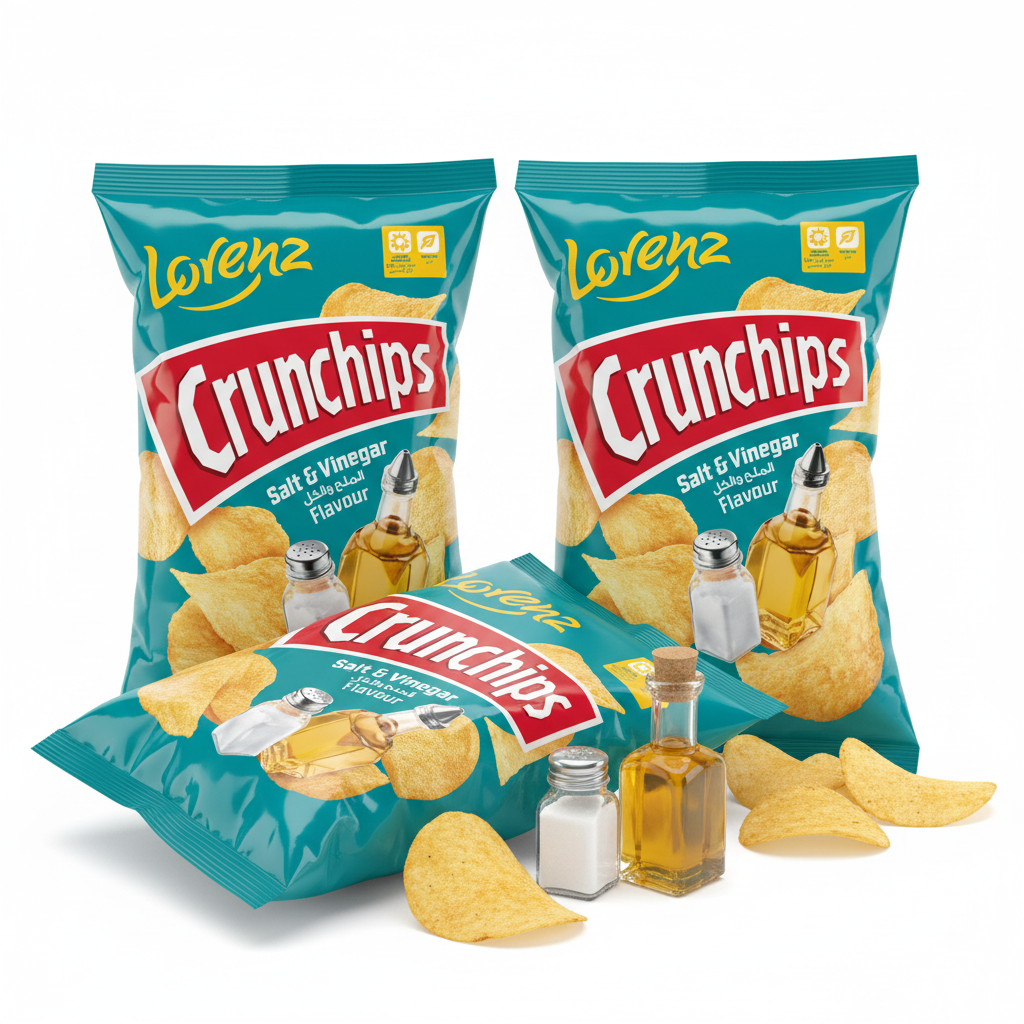 Lorenz Crunchips Salt & Vinegar 100G (Pack of 3)