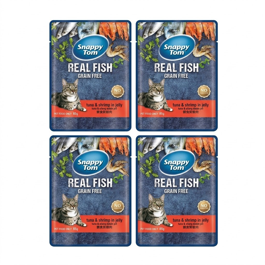 Snappy Tom Tuna And Shirmp In Jelly Pouch 85gm (Pack of 4)