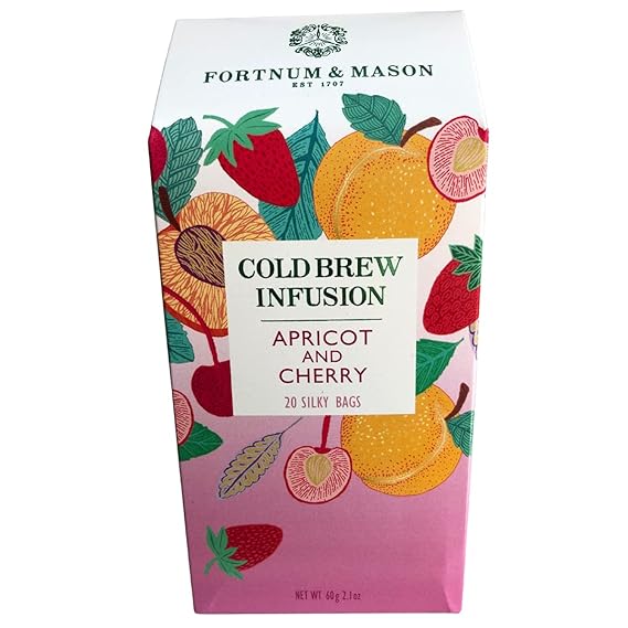 Fortnum & Mason Apricot & Cherry Cold Brew Infusion 20 Silky Tea Bags 60g