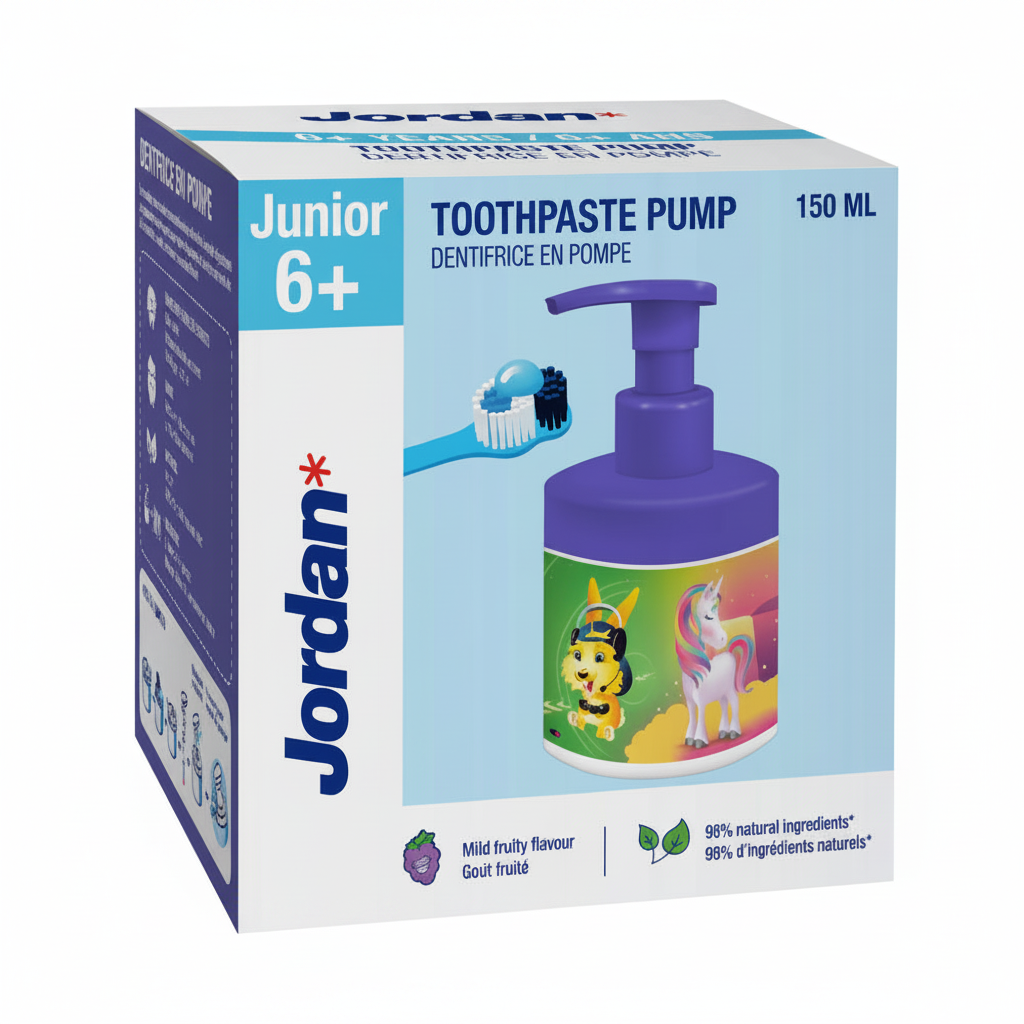 JORDAN JUNIOR TOOTH PASTE PUMP 6+ YEARS 150 ML