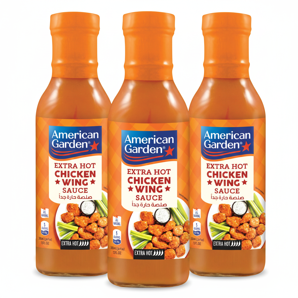 American Garden Chicken Wing Sauce Extra Hot 12oz (Pack of 3)