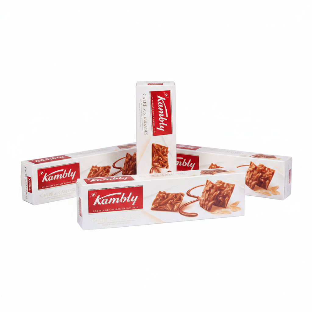 Kambly Carre Aux Amandes-Almond & Swiss Milk Choco 80g (Pack of 3)