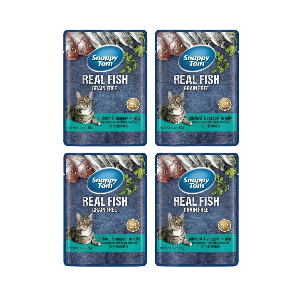 Snappy Tom Pilchard & Red Snaper In Jelly Pouch 85gm (Pack of 4)
