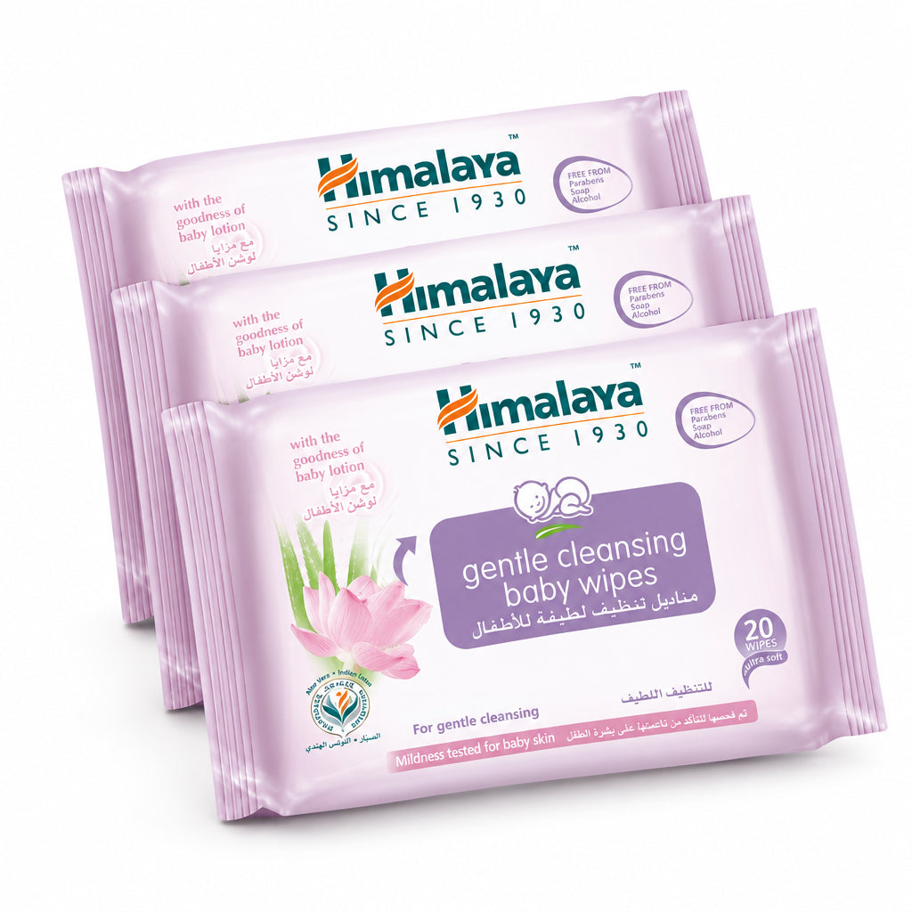 Himalaya Gentle Baby Wipes 20S (Pack of 3)
