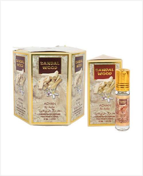 ADYAN ROLL ON SANDAL WOOD 6ML*6PCS PACK (Pack of 2)
