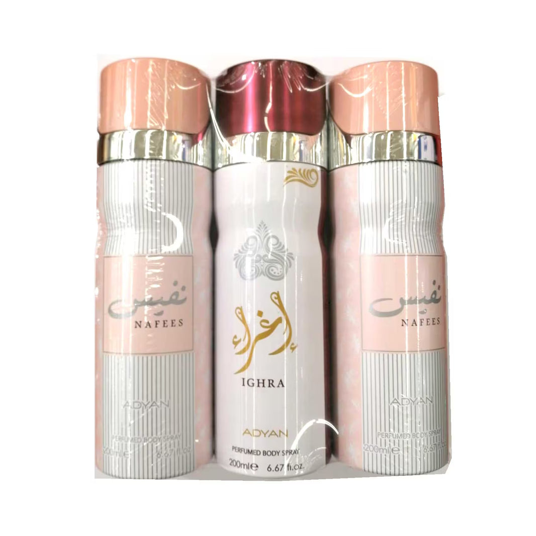 ADYAN DEO ASSORETD 200 ML 3PCS PACK