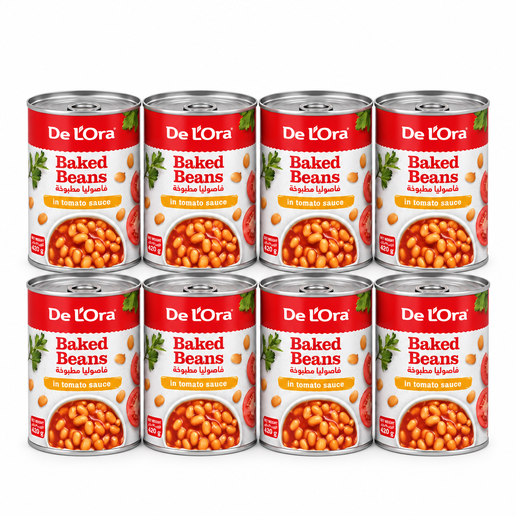 DELORA BAKED BEANS IN TOMATO SAUCE 420G (Pack Of 12)