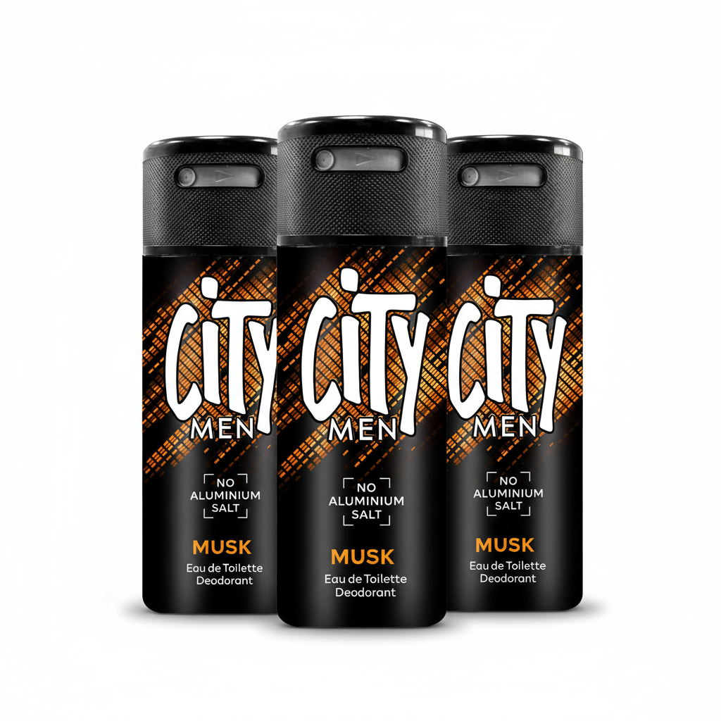CITY DEOSPRAY MUSK 150 ML REGULAR  (Pack of 3)