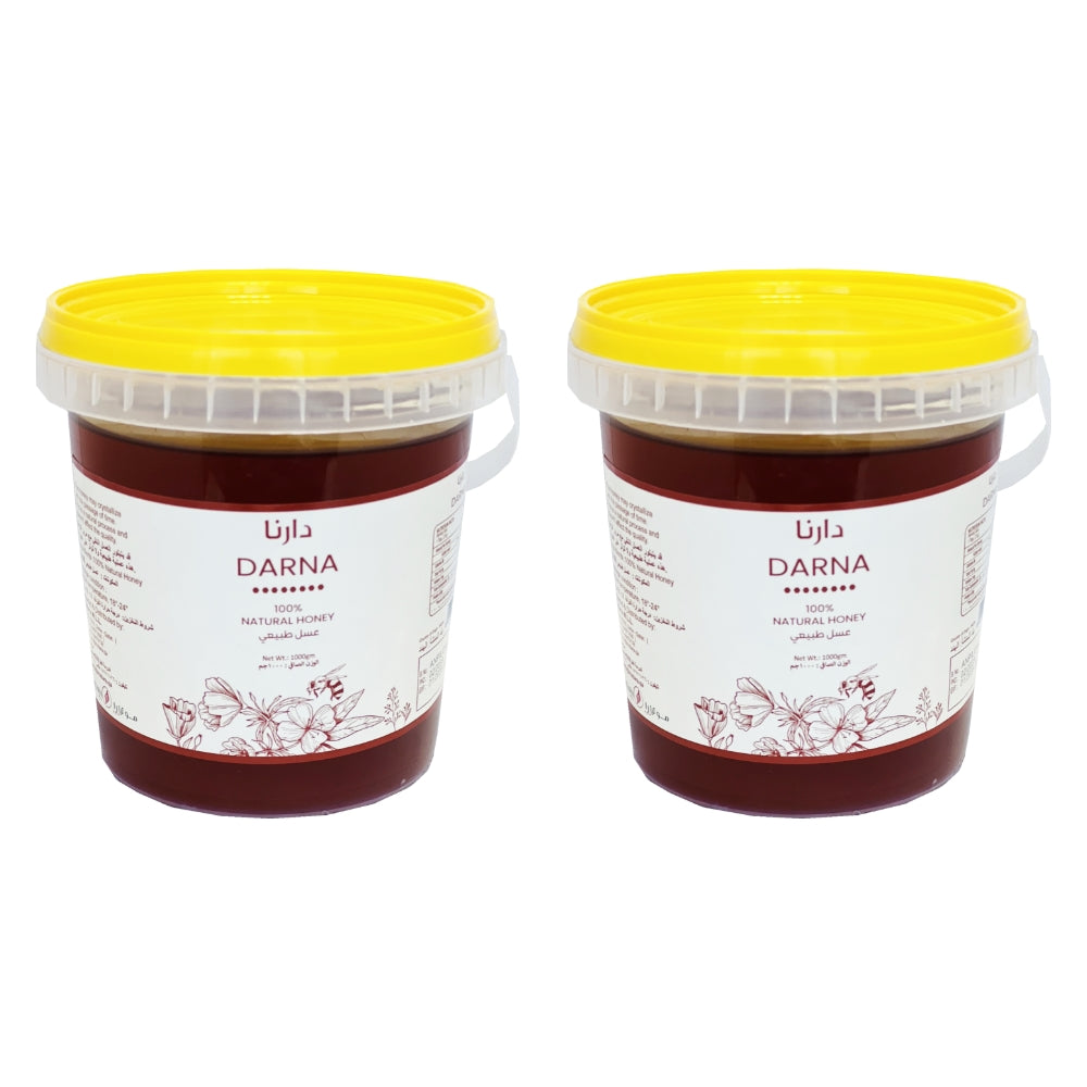 Darna Natural Honey 1Kg Plastic Bucket (Pack of 2)