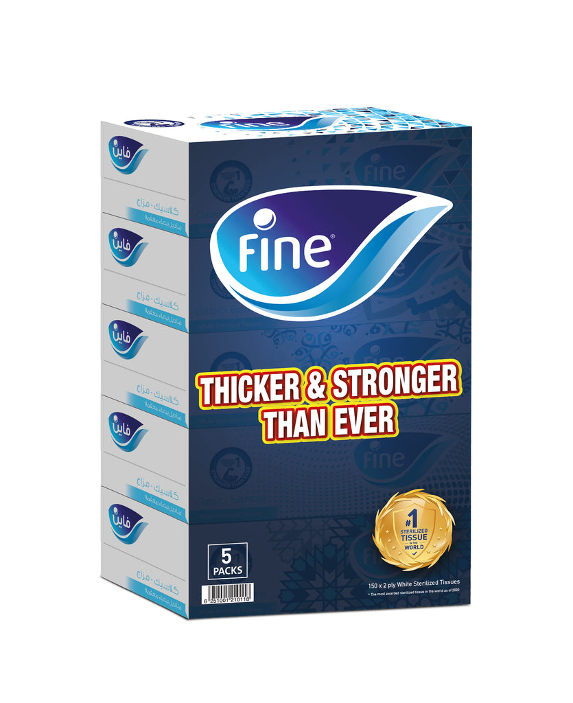 Fine Facial Tissues Classic 150 Sheets 2 ply- Total 30 Boxes