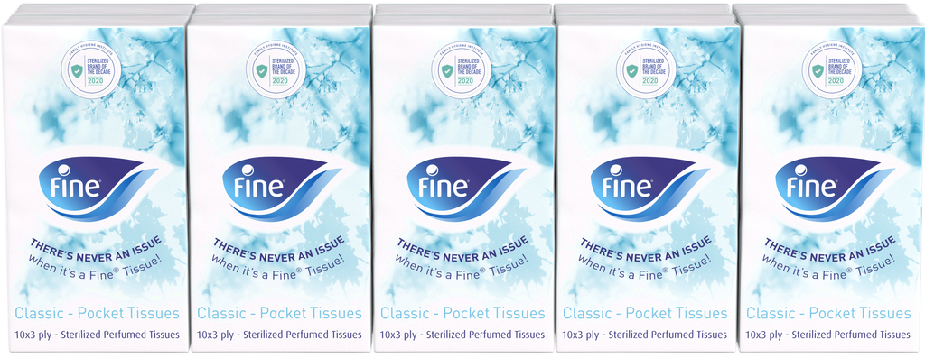 Fine Pocket Tissue Classic10 Sheets 3 ply - Total 120 Packs