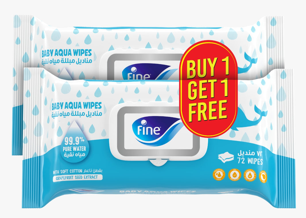 Fine Baby Water Wet Wipes 72 Sheet (Pack of 12)