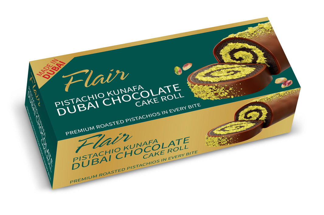 Flair Pistachio Kunafa Dubai Chocolate Cake Roll 165gm