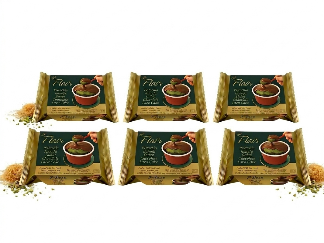 Flair Pistachio Kunafa Dubai Chocolate Lava Cake 60gm (Pack of 6)