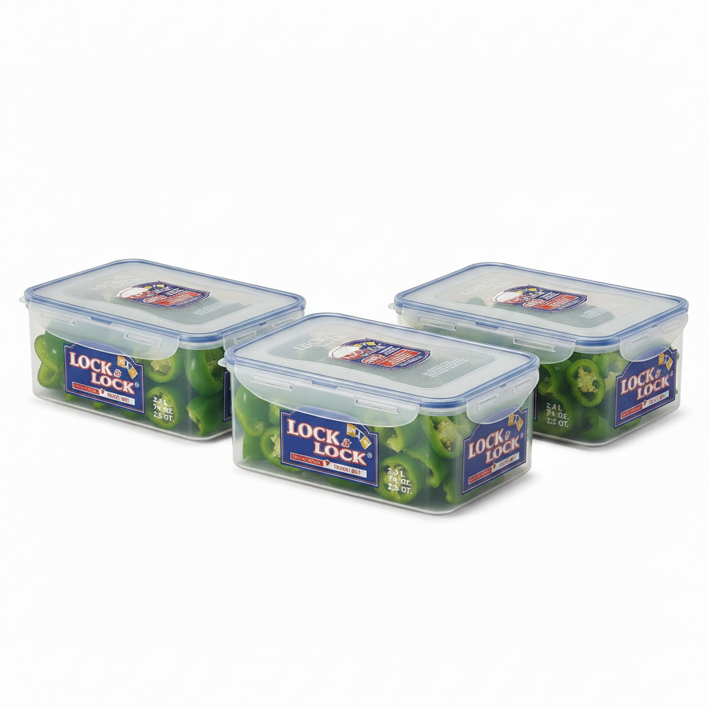 Lock N Lock  Rectangular Tall Food Container 2.3Lit (Pack of 3)