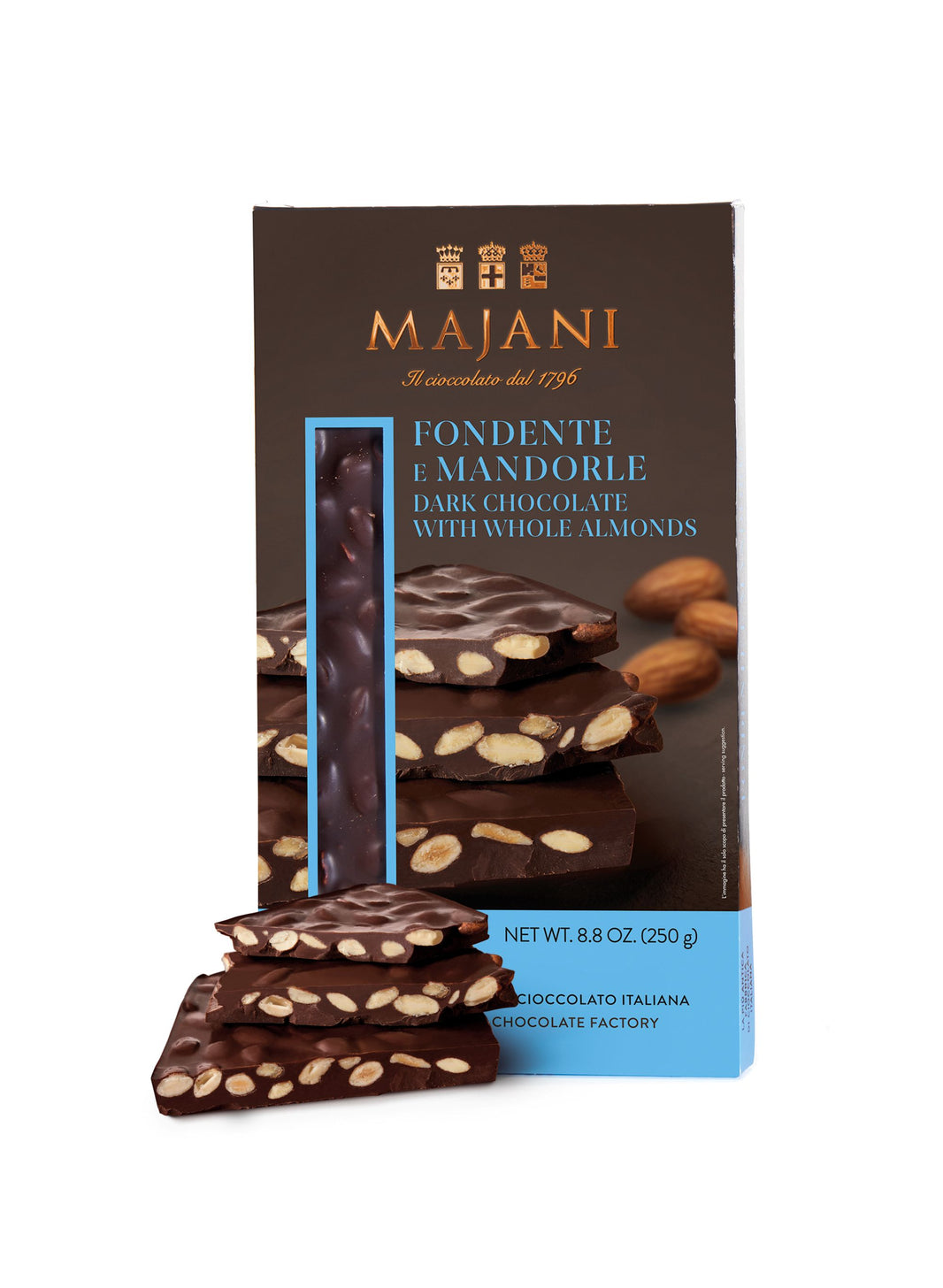 MAJANI SNAP DARK WITH ALMONDS 250G