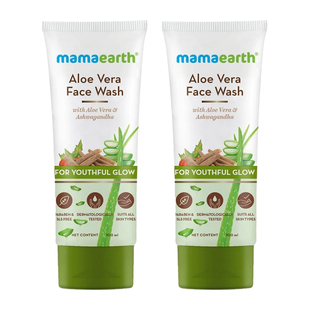 Mama Earth Aloe Vera Face Wash 100ml (Pack of 2)