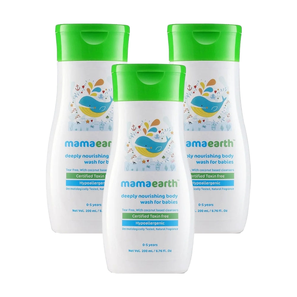 Mama Earth Baby Body Wash 200ml (Pack of 3)