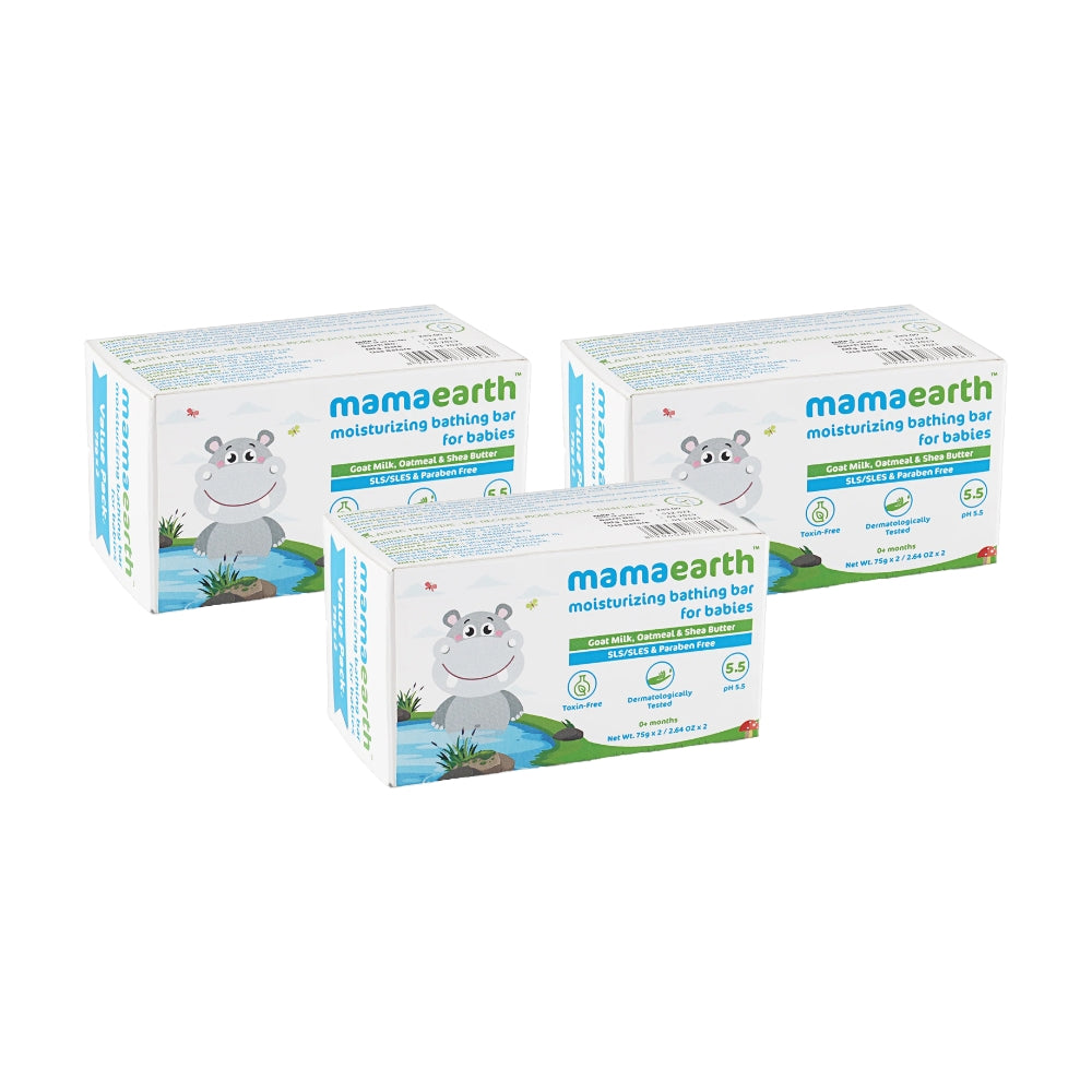 Mama Earth Moisturizing Bathing Barsoap For Babies 75g (Pack of 3)