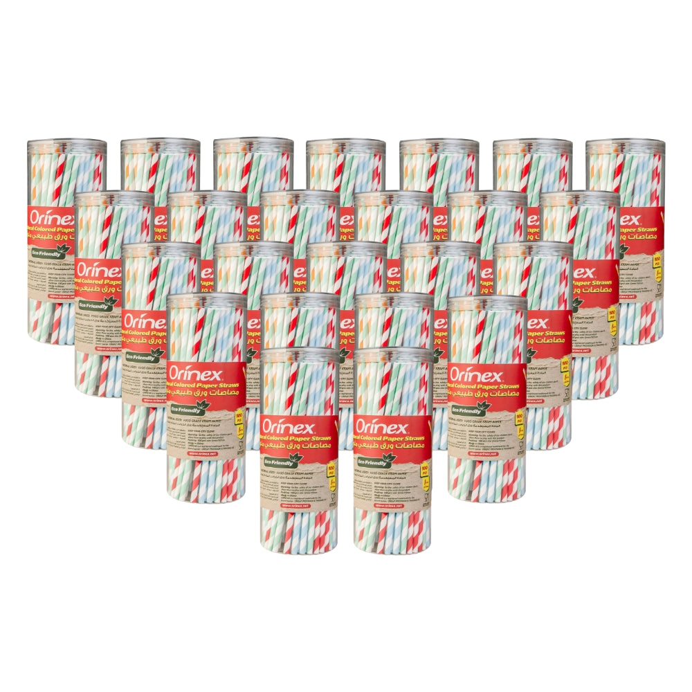 Orinex Natural Paper Straw Colour (Pack of 24 Total 200 pieces)